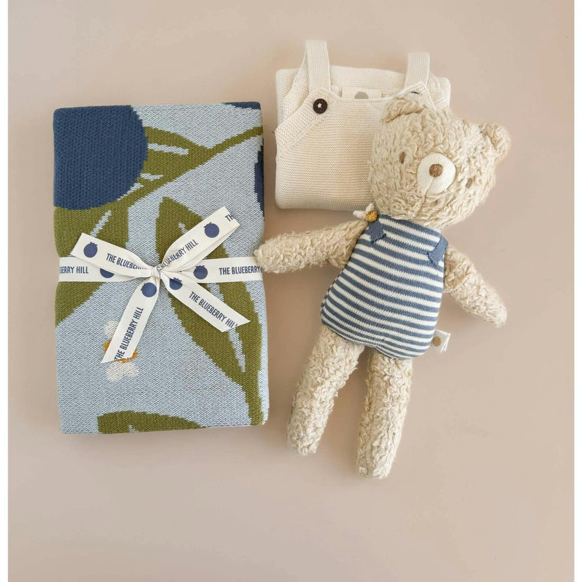 Blueberry Bear Bee Blanket | Organic Cotton