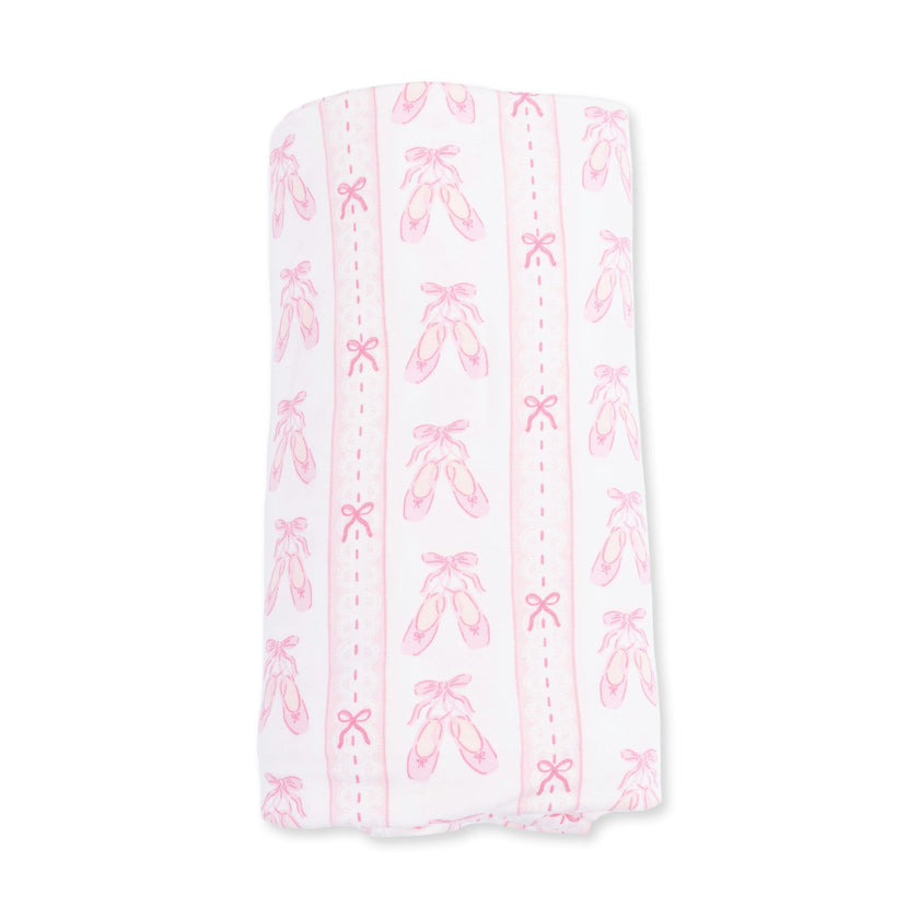Ballet Shoes Ribbon Stripe - Swaddle Blanket
