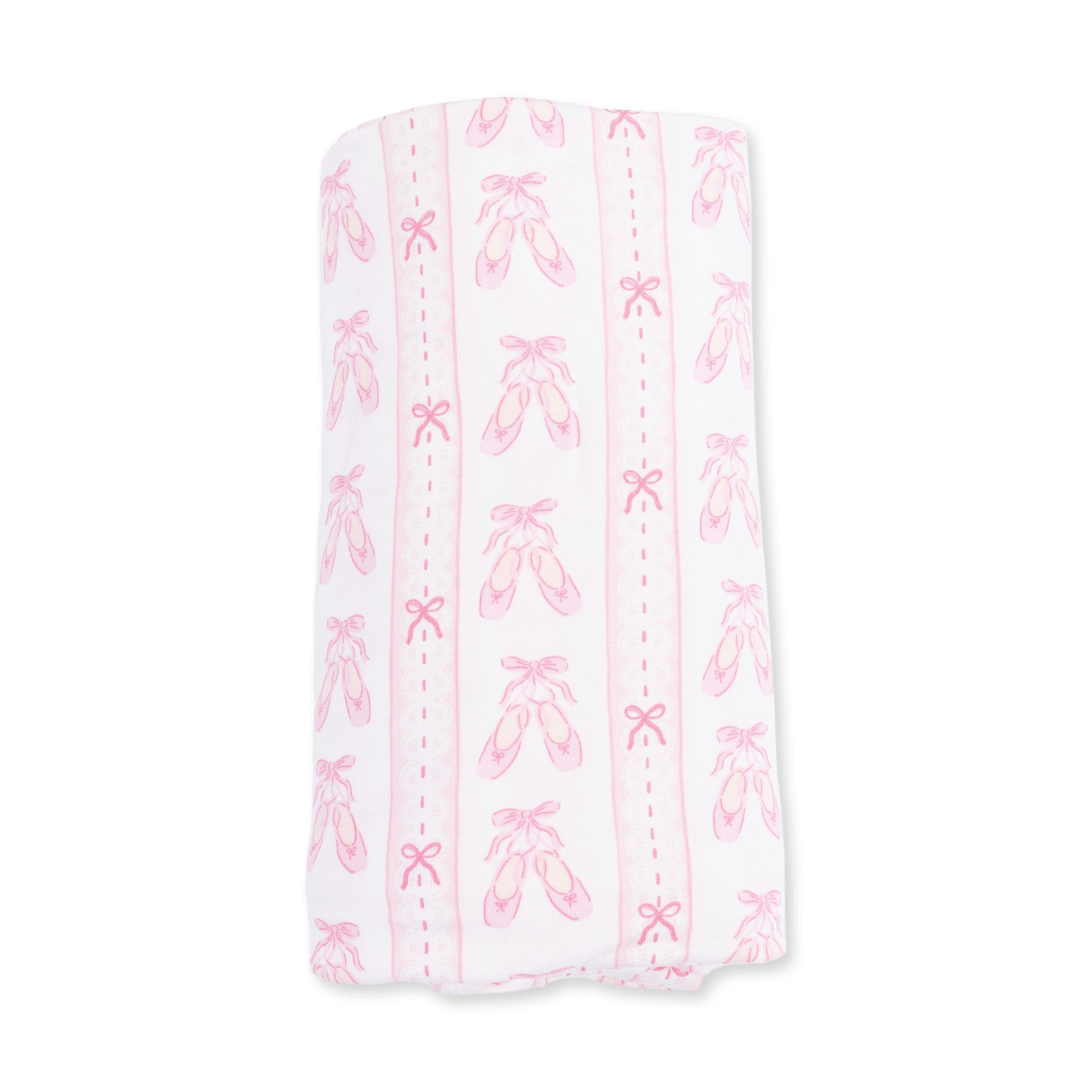 Ballet Shoes Ribbon Stripe - Swaddle Blanket