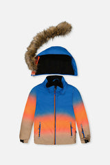 Two Piece Play Snowsuit Blue And Orange Gradient