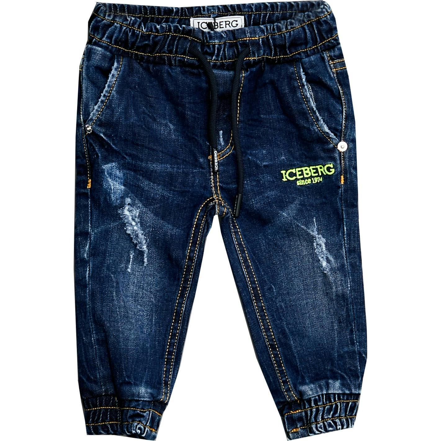 Neon Pop Logo Distressed Jeans