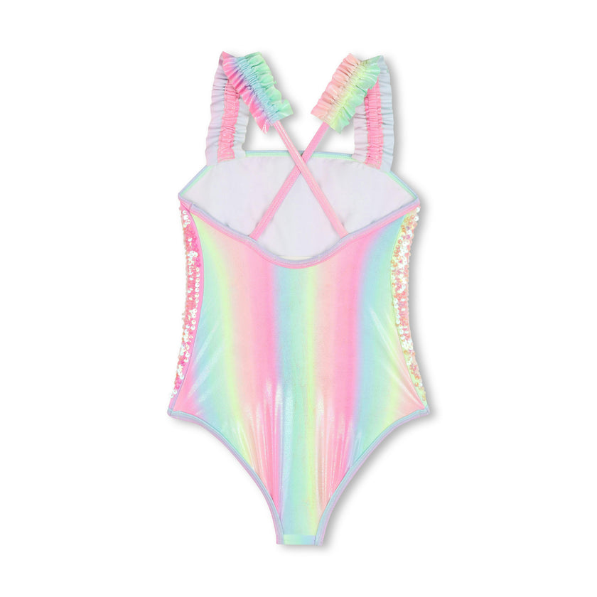 Multicolored Rainbow Sequin Swimsuit