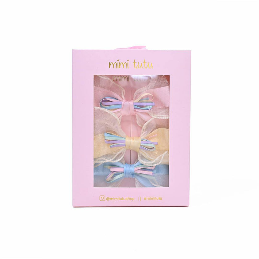 Multicolor Ribbon Bow Hairclip Set