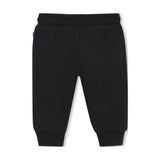 Black Textured Hooded Tracksuit Set