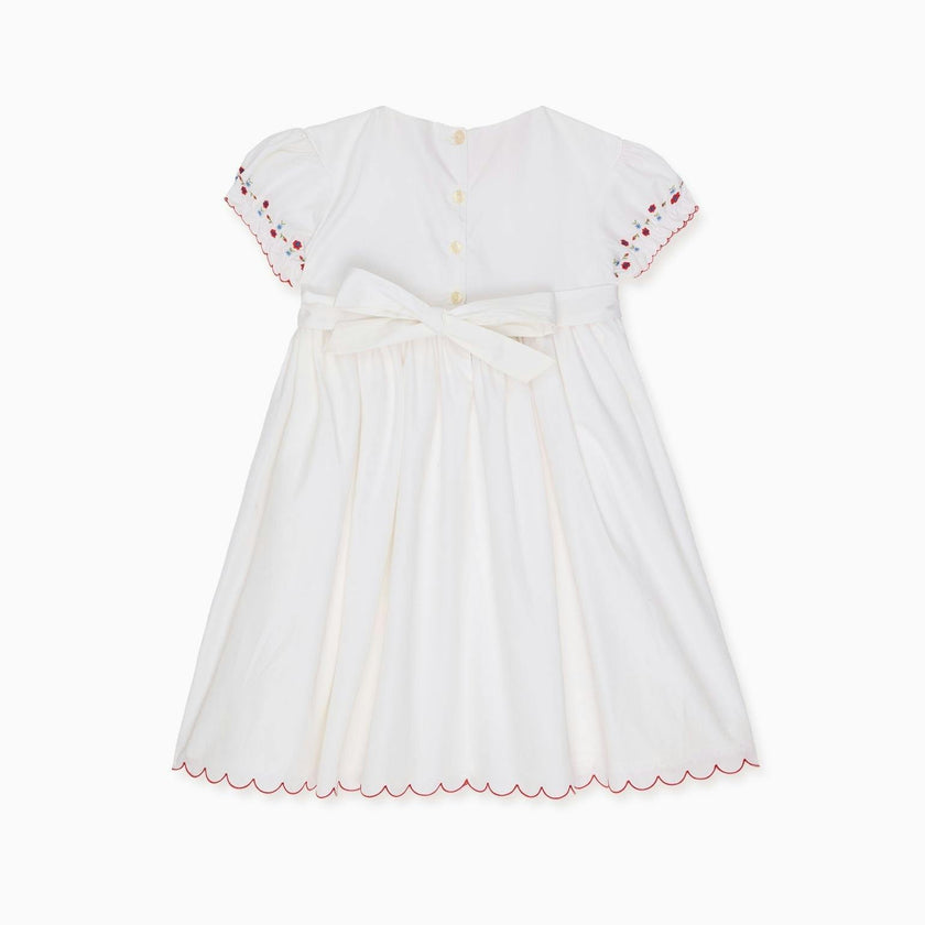 White Delilah Hand-Smocked Girl Dress