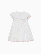 White Delilah Hand-Smocked Girl Dress