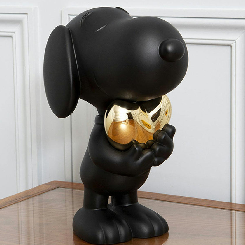 Snoopy HEART Matt Black with Chrome Gold Heart 21.5in