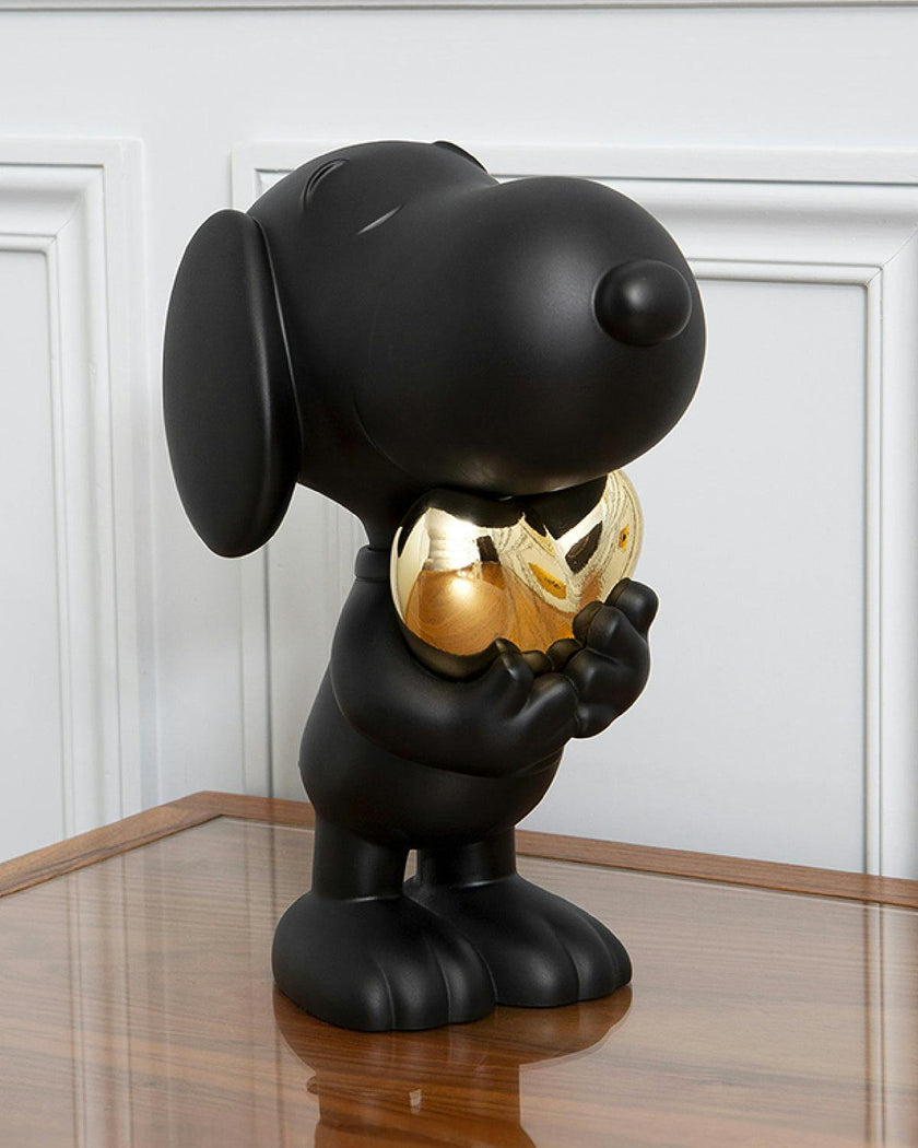 Snoopy HEART Matt Black with Chrome Gold Heart 21.5in