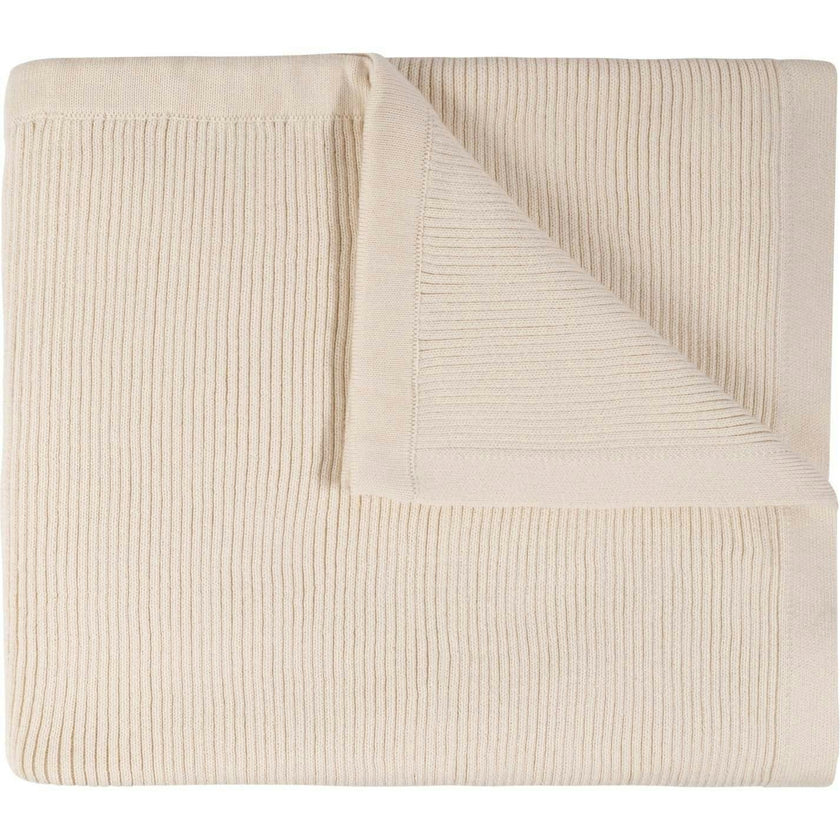 Ribbed Knit Blanket Ecru