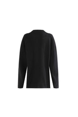 Jet Black Three-Button Henley Top