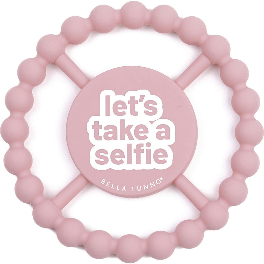 Lets Take a Selfie Beaded Round Grip Silicon Teether