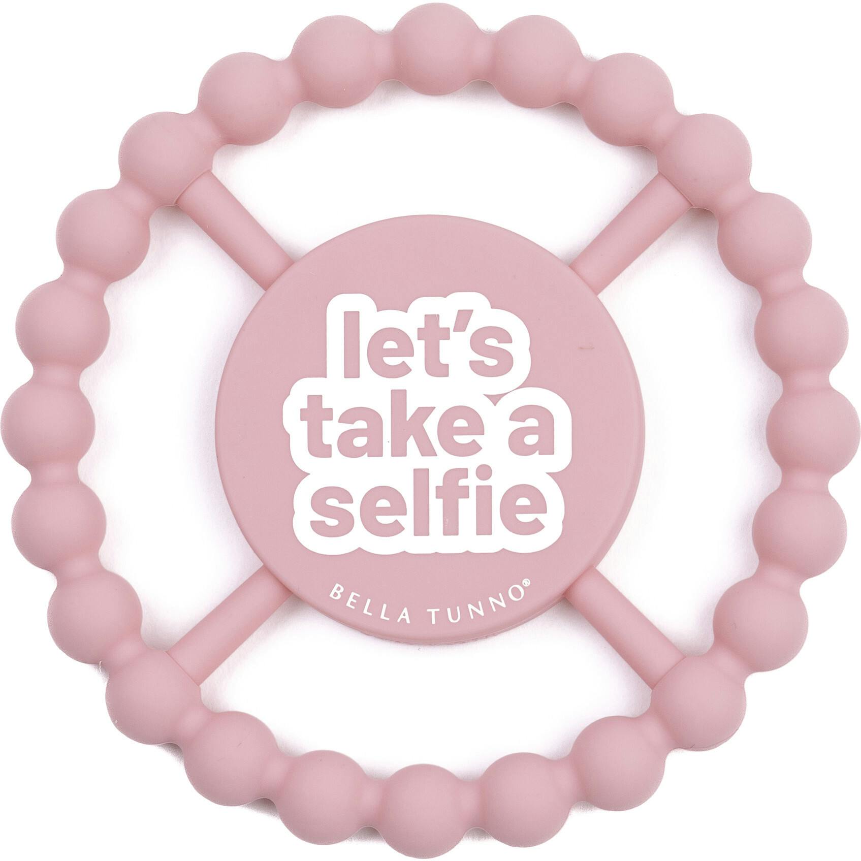 Lets Take a Selfie Beaded Round Grip Silicon Teether