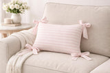 DH Block Stripe Pillow with Bows