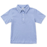 Griffin Boys' Pima Cotton Polo Golf Shirt Blue Stripes