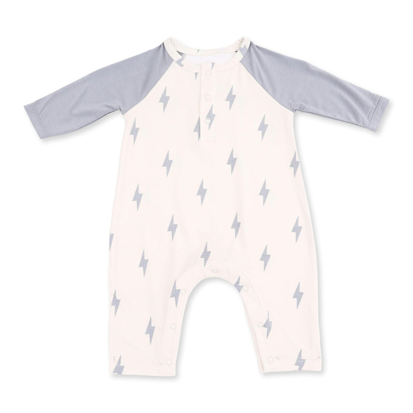 Lightning Bolt Viscose - Long Sleeve Raglan Henley Romper