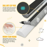 Sleepah Bed Rail for Toddlers Memory Foam Bed Bumper Guard w Dual Non-Slip Pads (Top & Bottom) Bed Rail is Waterproof Washable Soft Removable Cover (1 Pack)