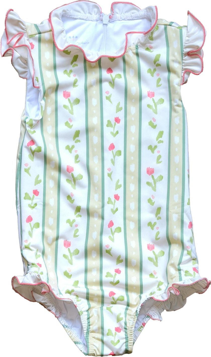 Bingley Suit in Vivian Stripe In Daffodil