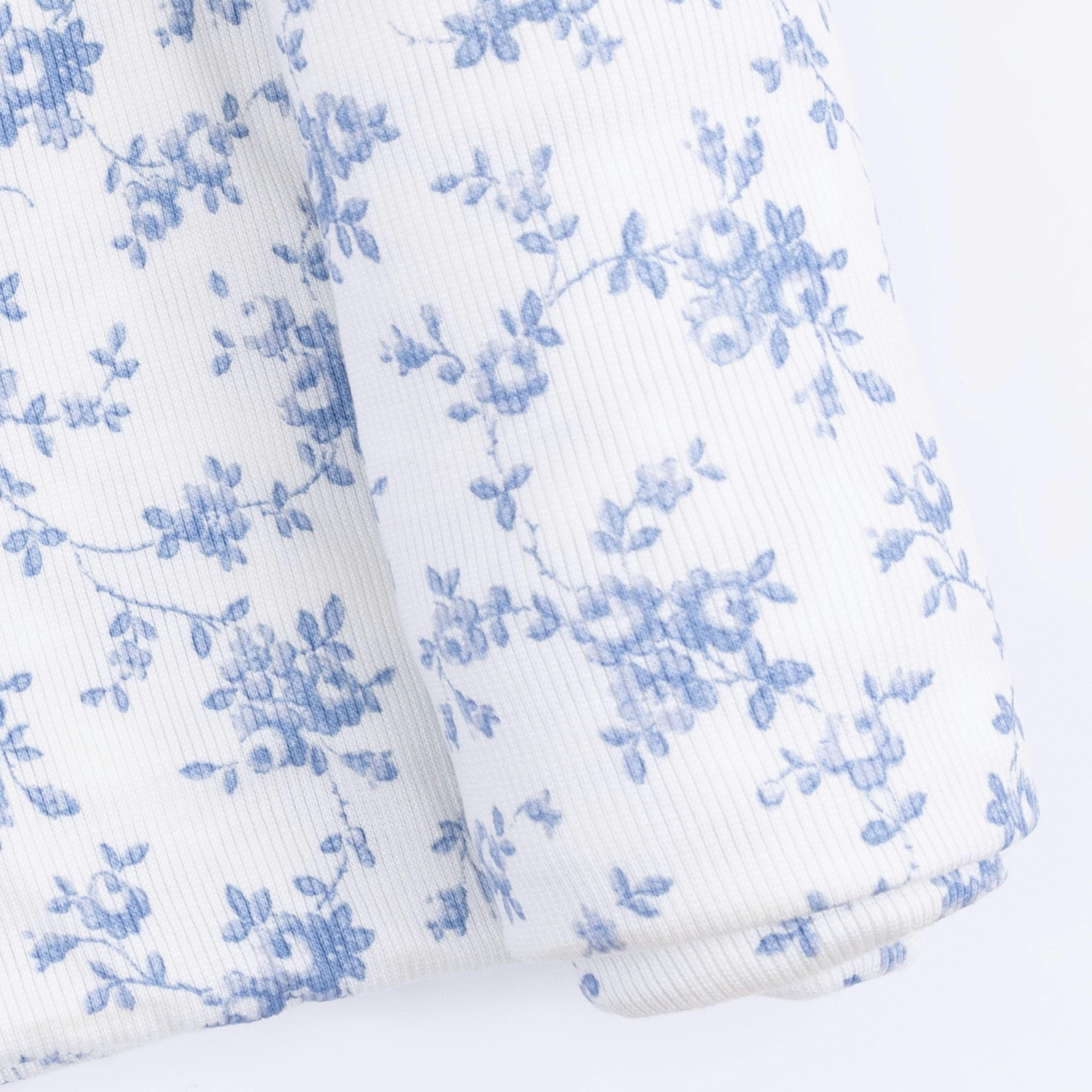 Baby Blue Vines Floral - Swaddle Blanket