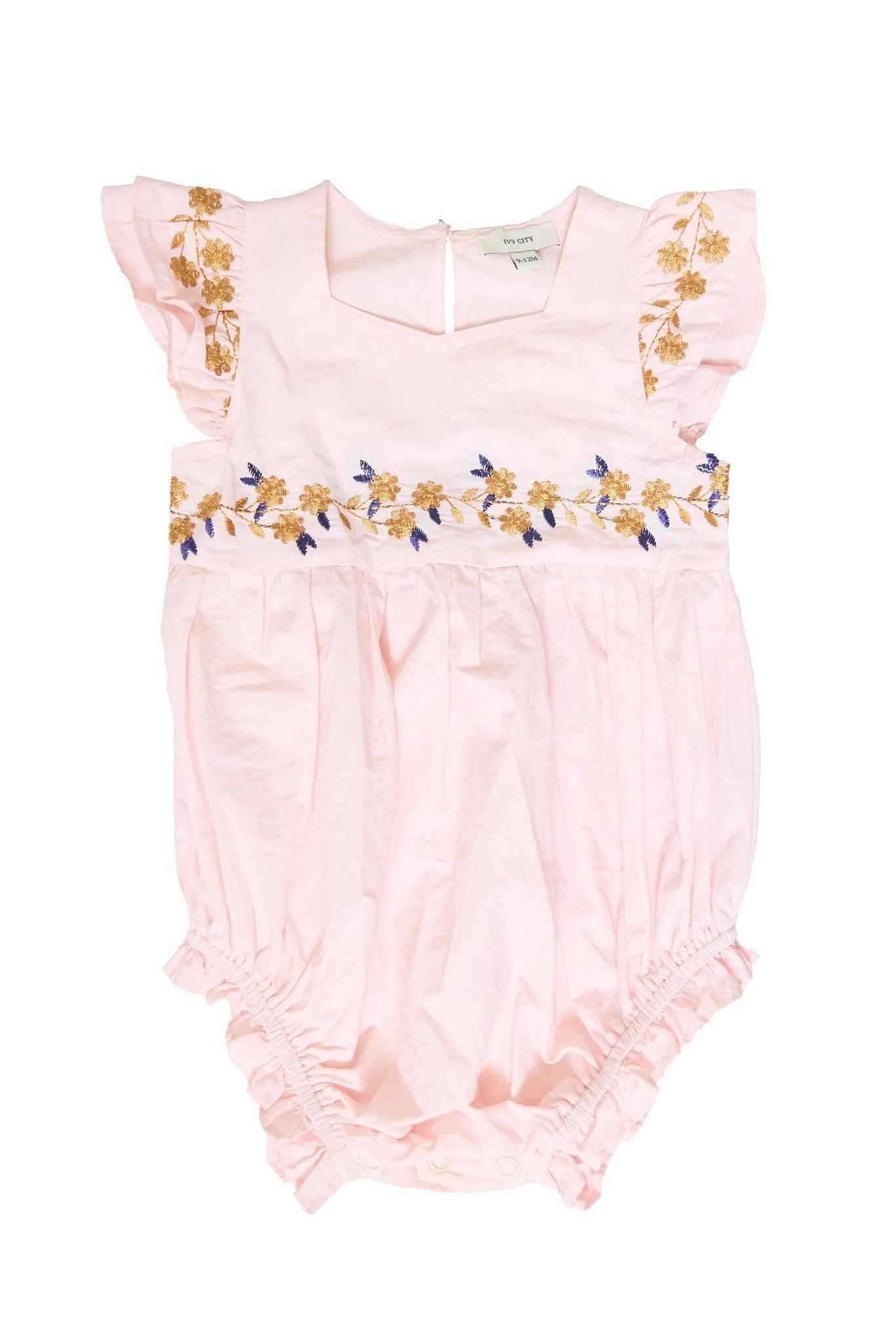 Baby Hattie Romper in Embroidered Spring Floral