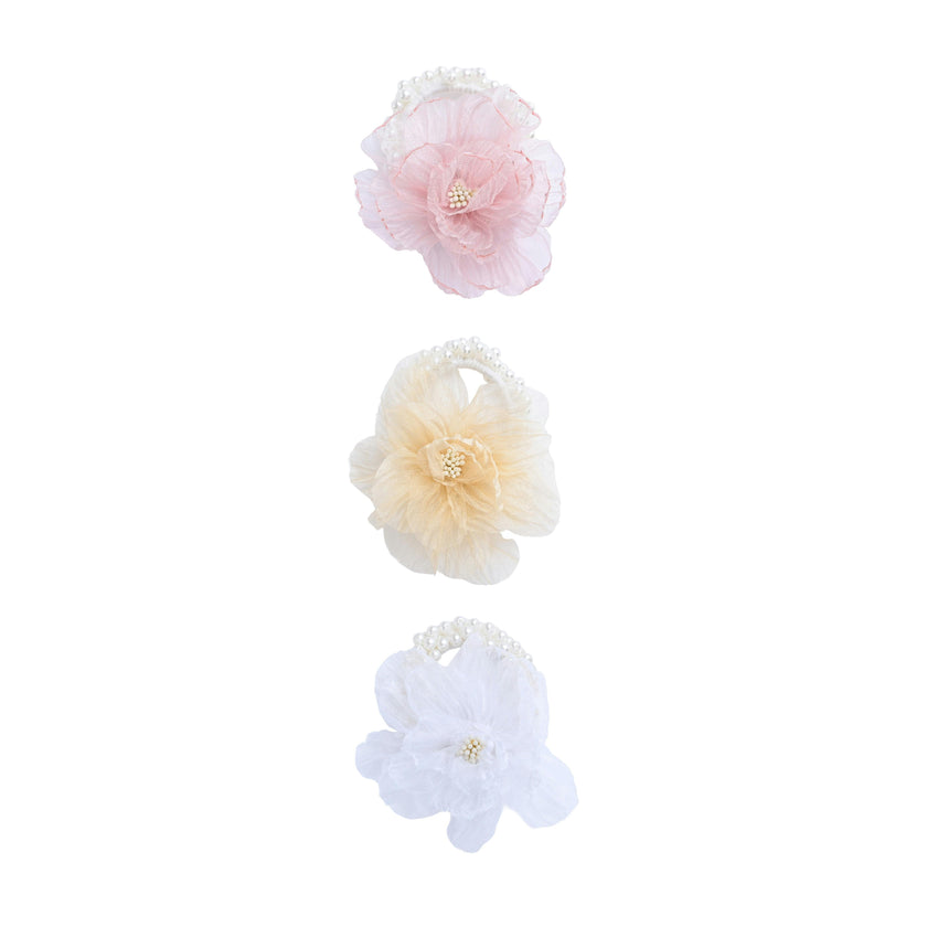 Pearl Blossom Scrunchie Set