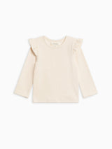 Rina Ribbed Ruffle Long Sleeve Top