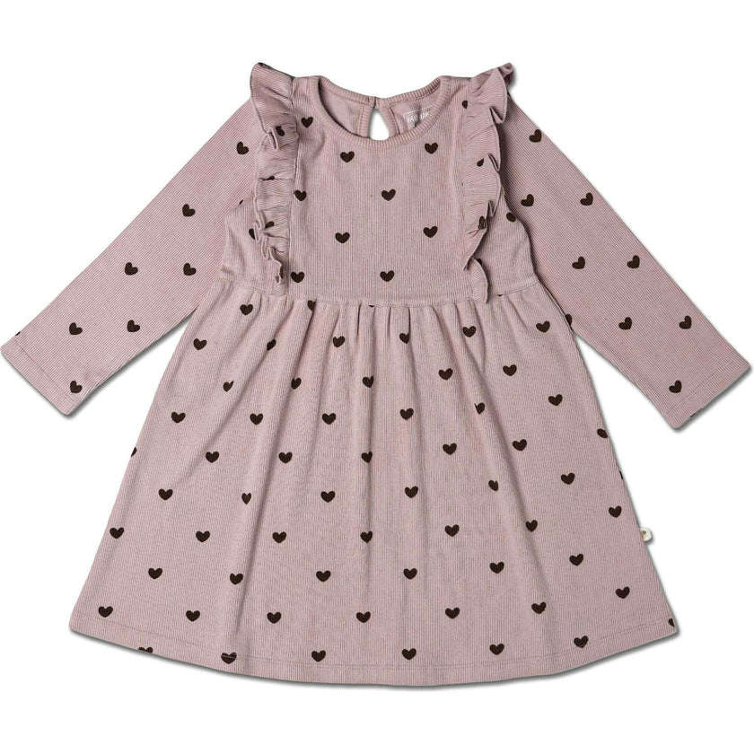 Organic Long Sleeve Ruffle Dress
