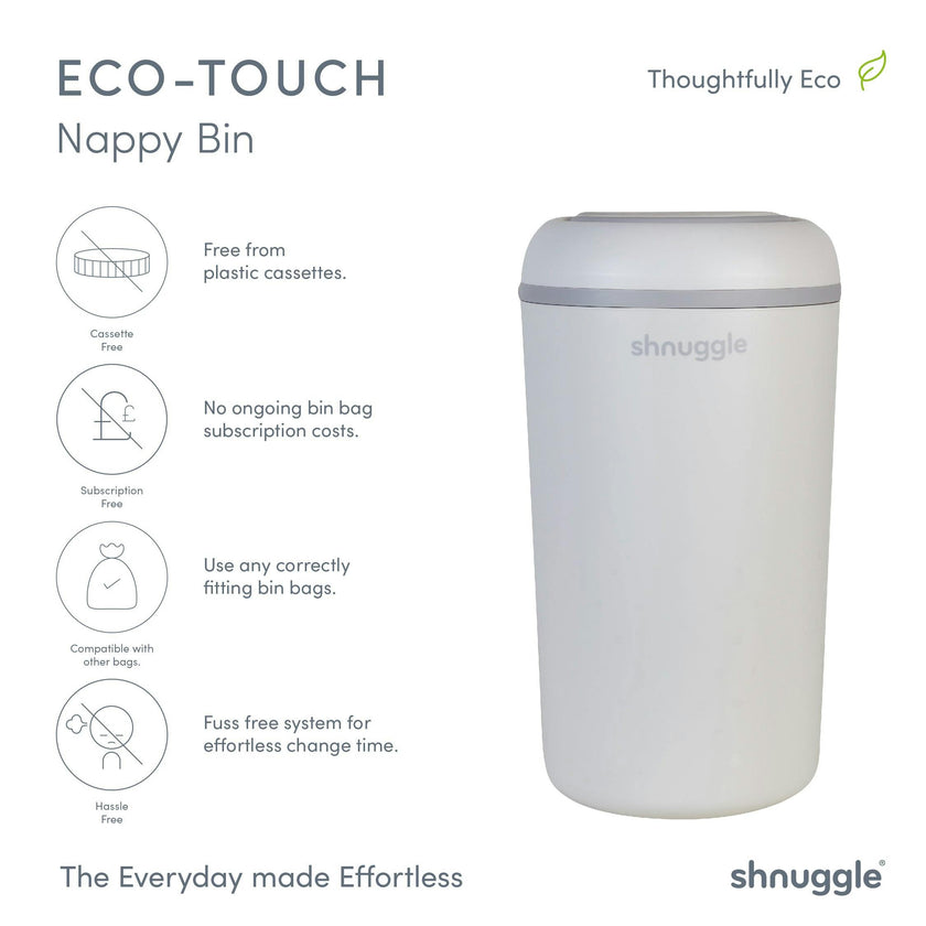 Changing Essentials Kit: Shnuggle Changing Mat + Diaper Pail + Better Bag Liners (90 Day Supply)