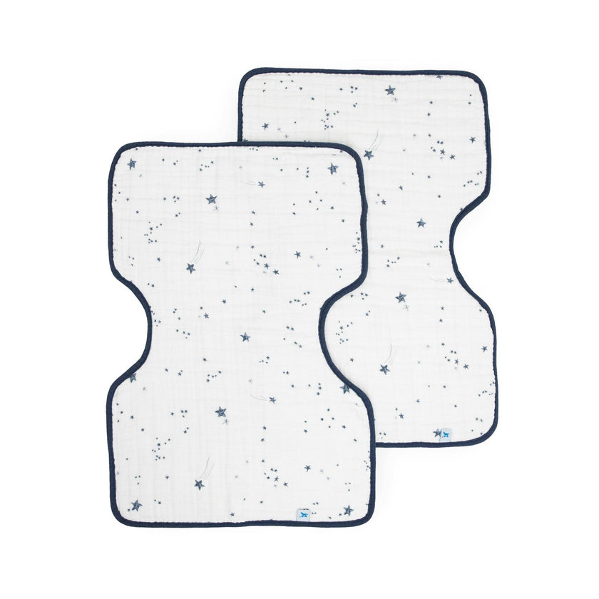 Cotton Muslin Burp Cloth 2 Pack - Shooting Stars