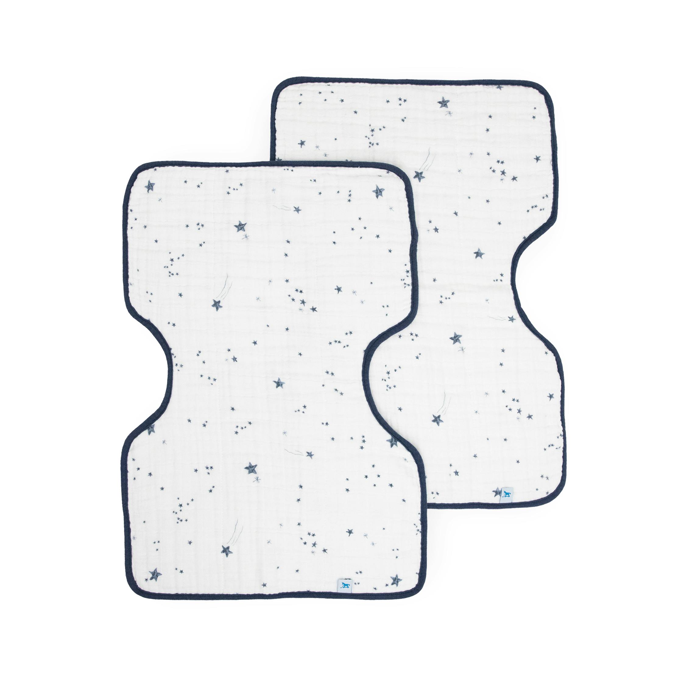 Cotton Muslin Burp Cloth 2 Pack - Shooting Stars