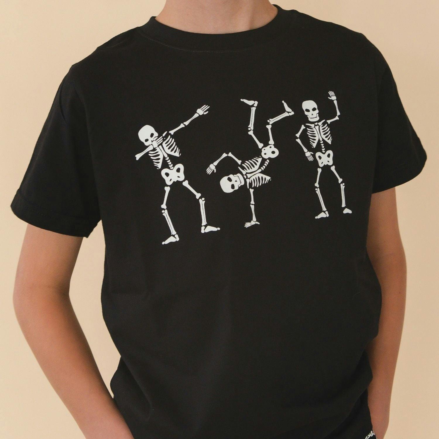 Glow In The Dark Silly Skelly Halloween Short Sleeve T-Shirt
