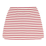 women's cream and red stripe skirt