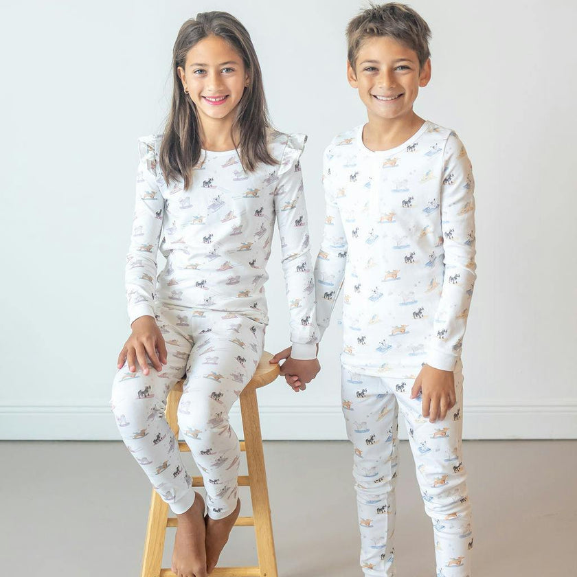Ski Pups Girl Pima Long Pajama Set