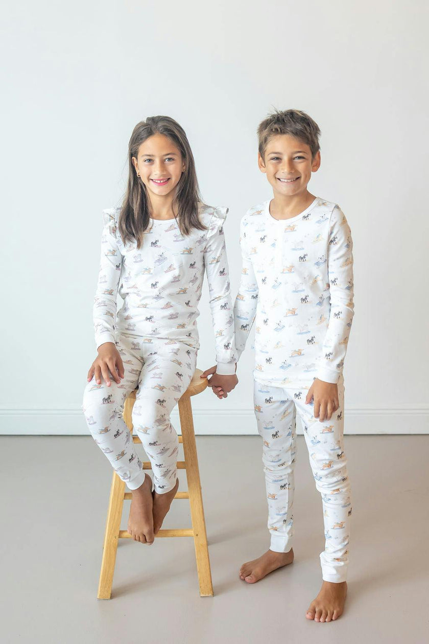 Ski Pups Girl Pima Long Pajama Set