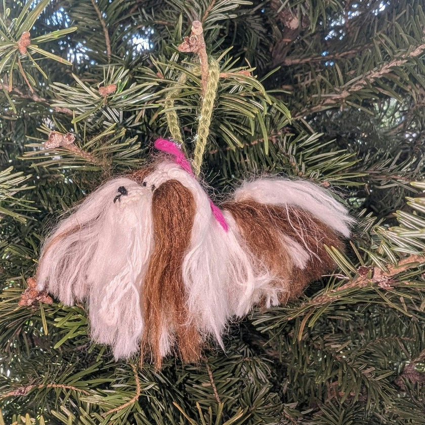 Shih Tzu Dog Hand Knit Christmas Ornament Arcadia Home