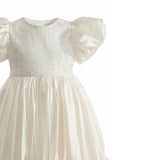 Cream Aurora Glitter Party Dress