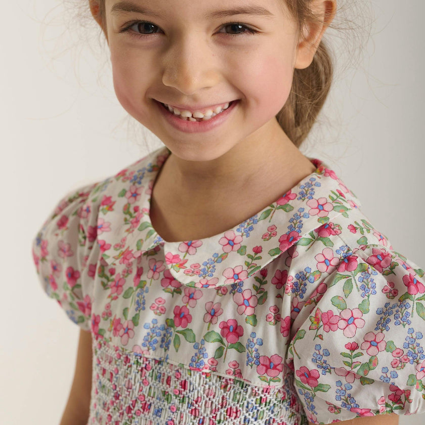 Hand-Smocked Girls Dress - Hannah