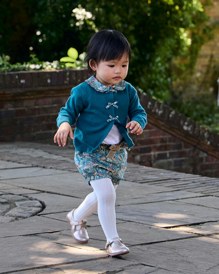 Baby Bow Cardigan in Strawberry Thief
