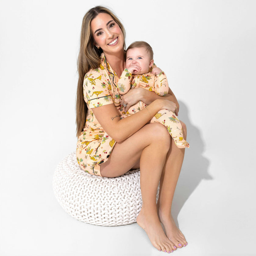 Pounce In Paradise Cheetah Bamboo Women's Pajama Short Set