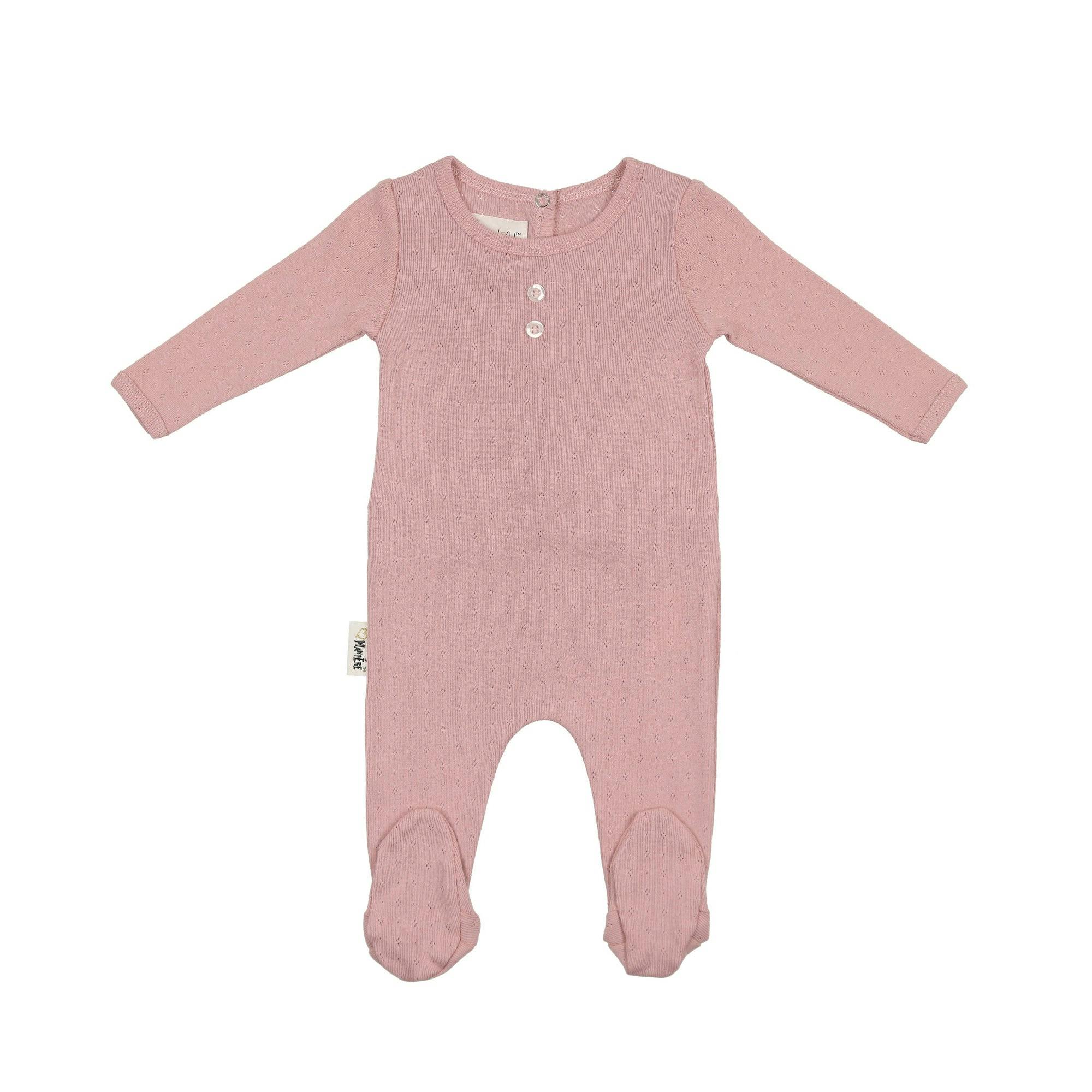 Simple Pointelle Footie and Beanie Set