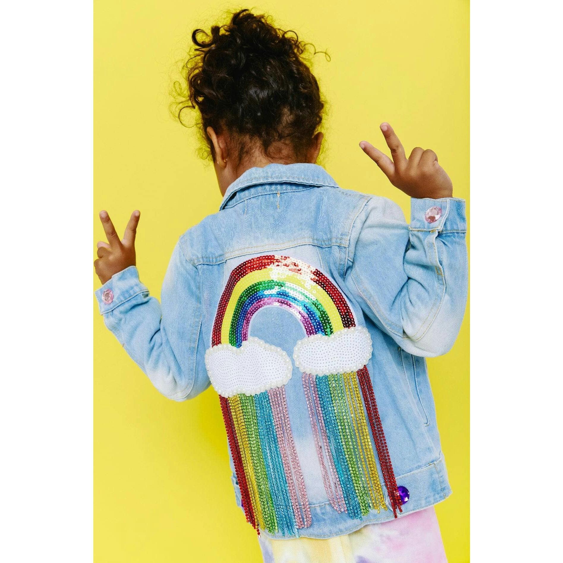 Womens Crystal Rain Denim Jacket