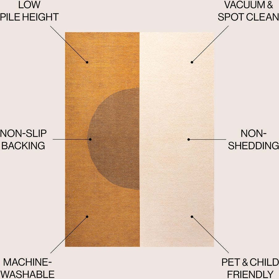 Demie Minimalist Graphic Circle Machine-washable Area Rug