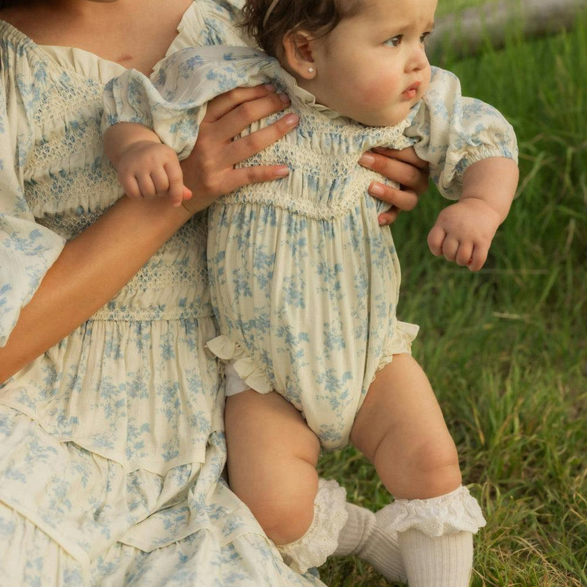 Roselyn Dress in Ivory Porcelain Fleur