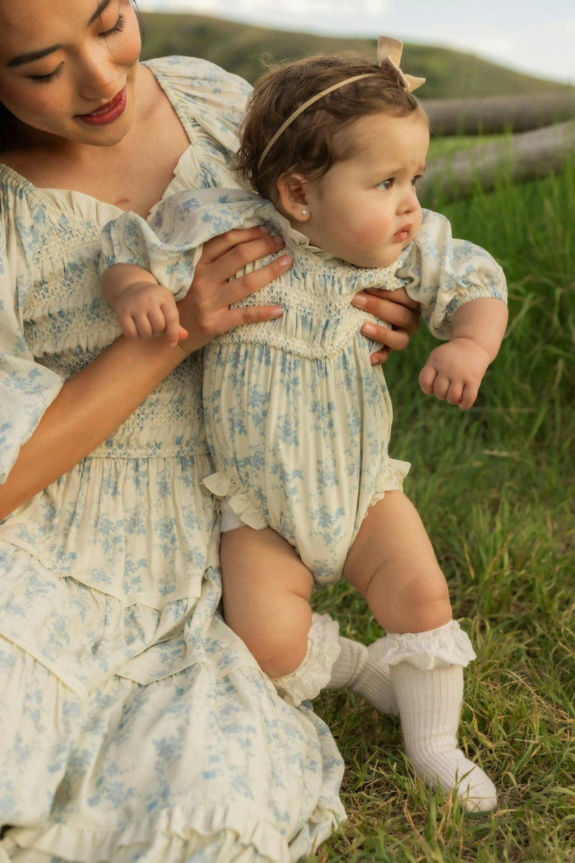 Roselyn Dress in Ivory Porcelain Fleur