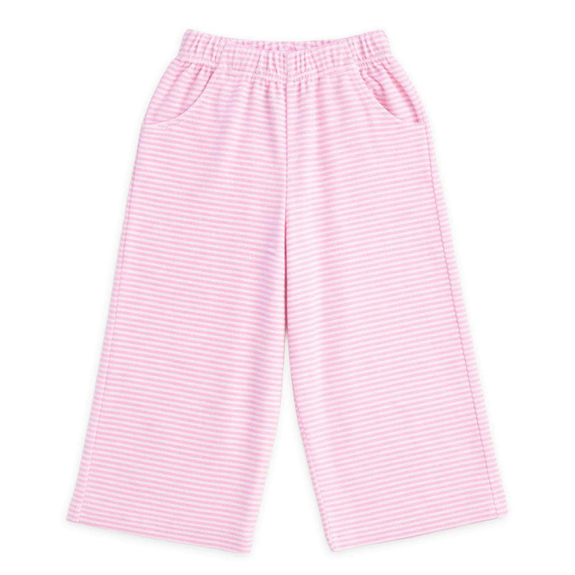 Stripe Terry Wide Leg Pant