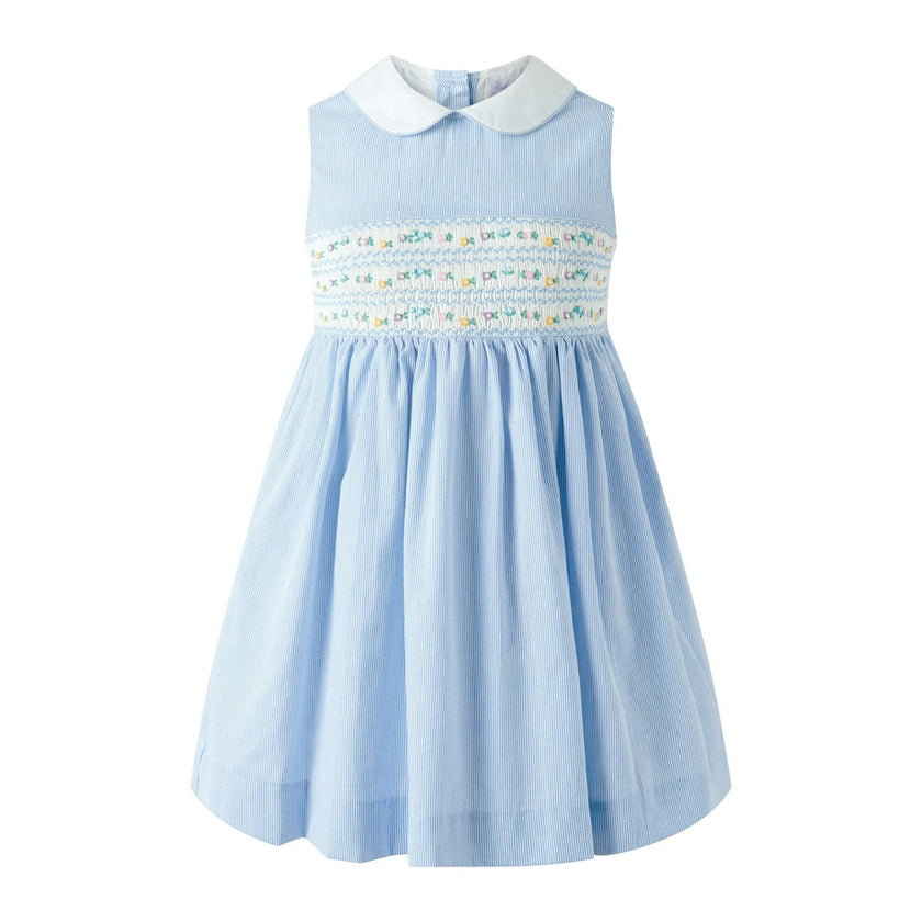 Blue Stripe Smocked Dress