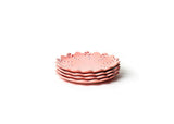 Provence Candy Cane Scallop Salad Plate Set of 4