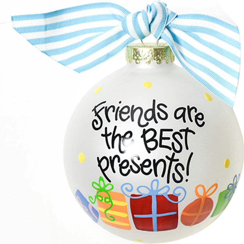 Friends Are The Best Presents Glass Ornament