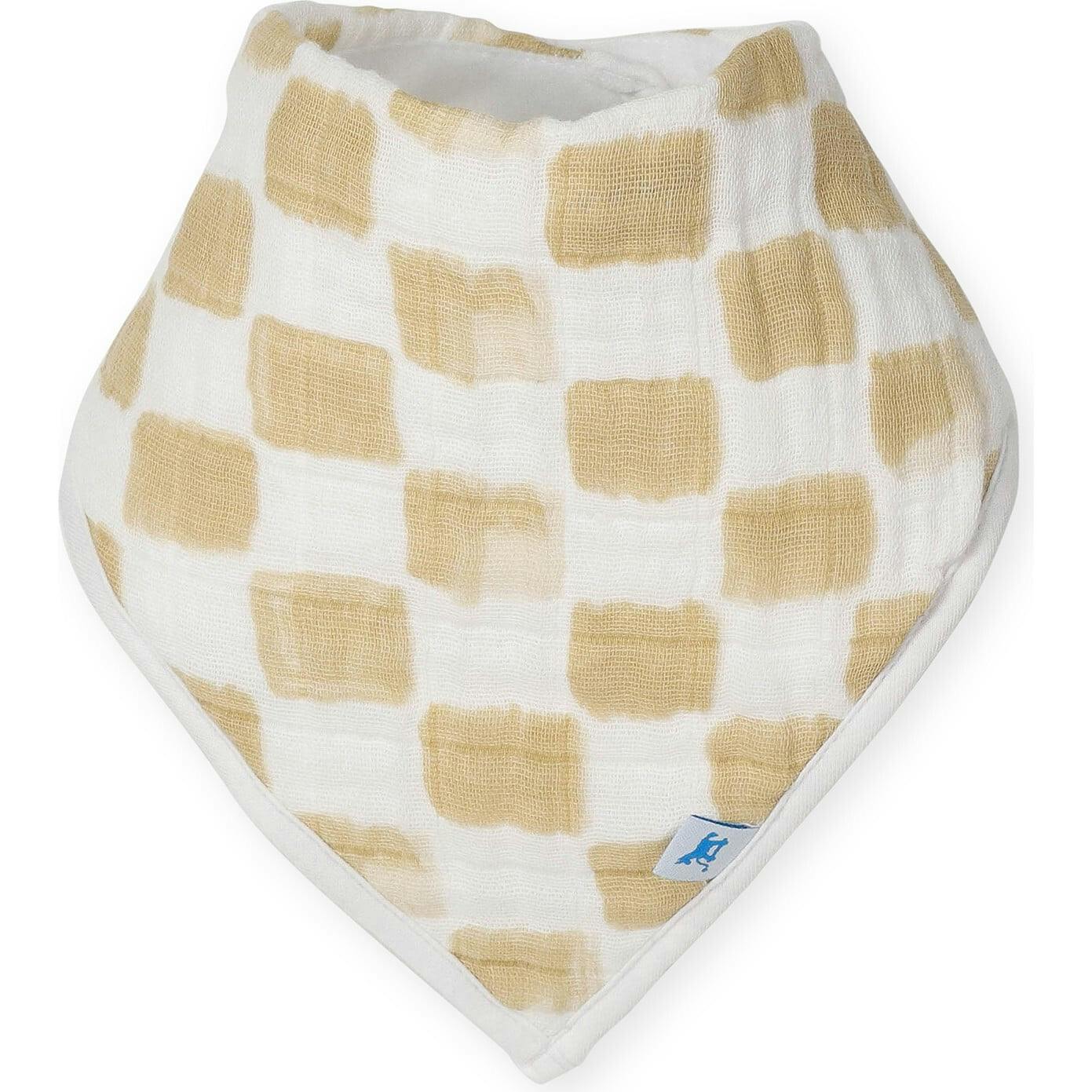 Cotton Muslin + Fleece Bandana Bib 4 Pack - Adobe Checker