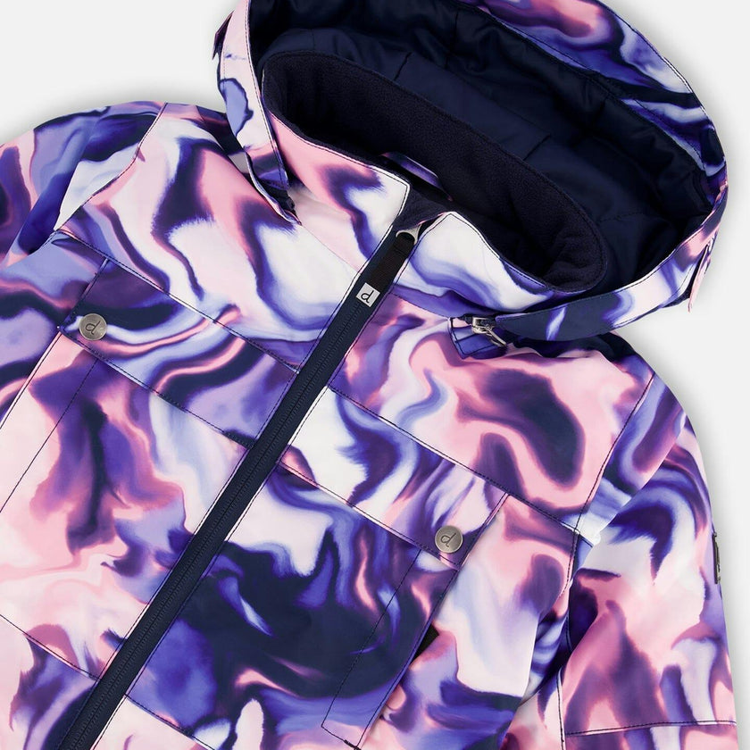 Two-Piece Teknik Snowsuit Pink And Blue Marble