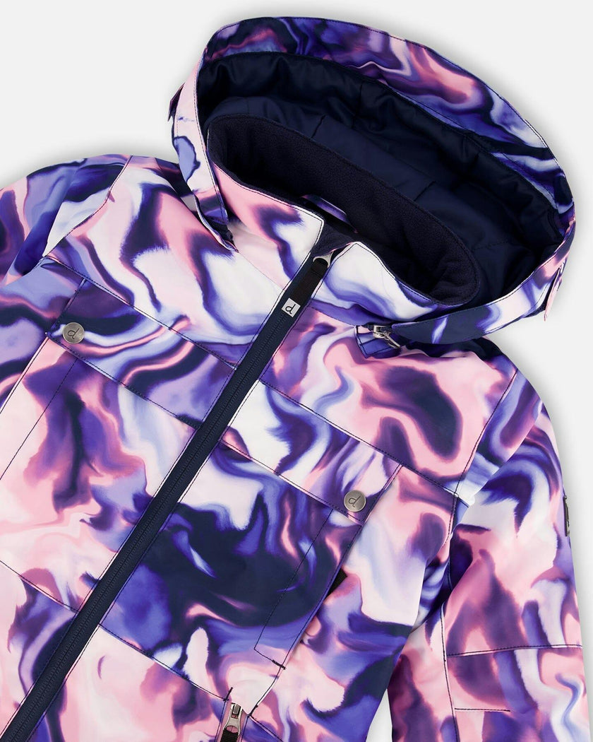 Two-Piece Teknik Snowsuit Pink And Blue Marble